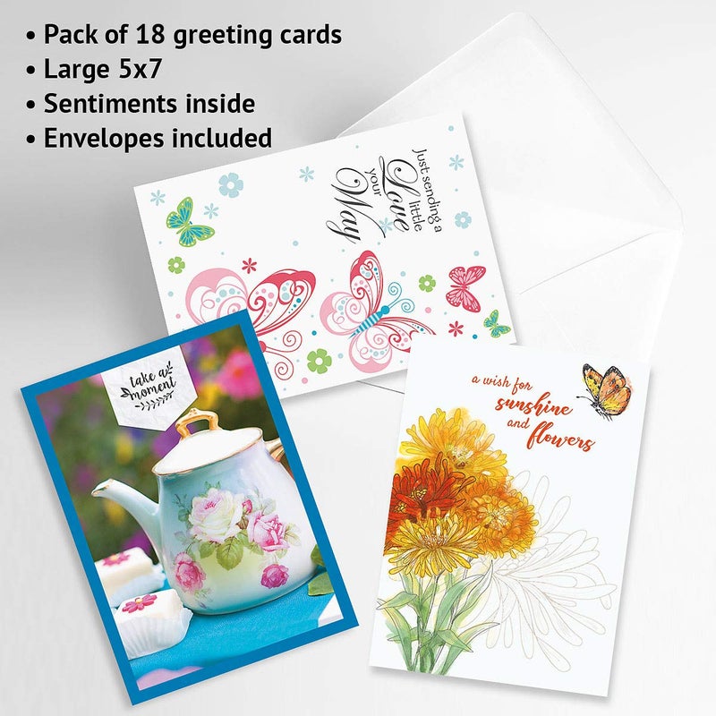 Current Get Well Greeting Card Value Pack â€“ Set of 18 (9 Designs), Large 5 x 7 inches, Envelopes Included, by Current - Image 2